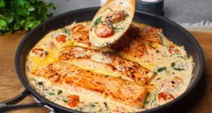 Recipe for a delicious, healthy and quick lunch – Salmon on cream and cheese!