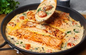 Recipe for a delicious, healthy and quick lunch – Salmon on cream and cheese!