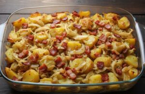 Affordable One-Pan Lunch: Baked Cabbage with Potatoes and Smoked Sausage, Just Like Grandma Used to Make Baked cabbage with potatoes and smoked sausage: an honest one-pan recipe