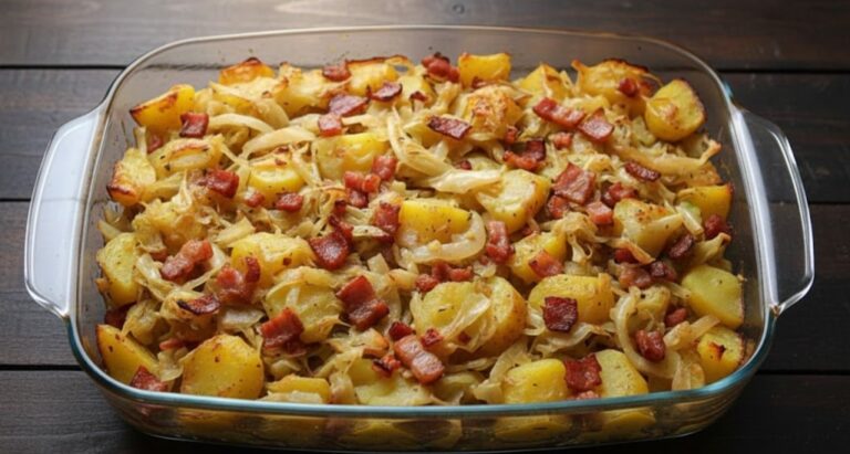 Affordable One-Pan Lunch: Baked Cabbage with Potatoes and Smoked Sausage, Just Like Grandma Used to Make