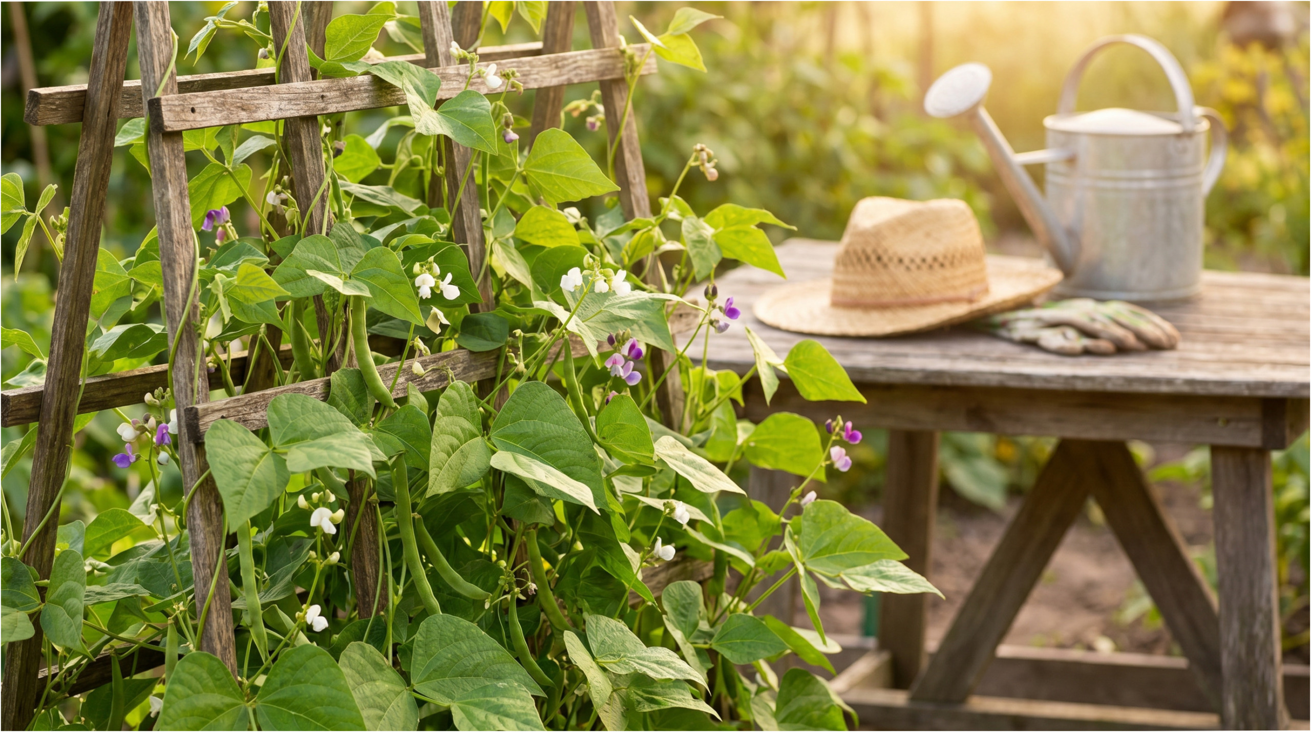 Bush beans in full growth.