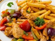 Lightning-Fast Chicken Stir-Fry with Honey and Chilli: Juicy, Colorful Skillet Meal Chicken stir-fry in a pan with vegetables and sweet chilli: Quick, flavorful skillet meal