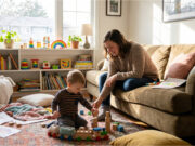 My Friend Babysat My Child. One Day She Told Him He’d Be Better Off With Her A cozy living room where Alena is babysitting Matěj