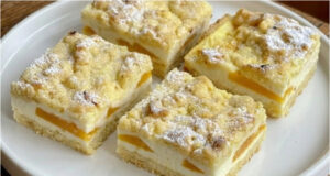Looking for the Perfect Weekend Dessert? Try Delicate Linzer Bars with Quark and Fruit Delicate Linzer bars with quark and fruit on a tray
