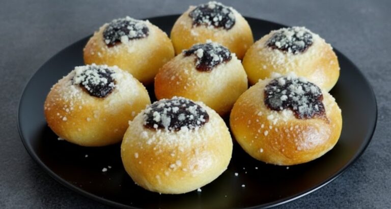 Homemade Soft Koláčky with Plum Jam, Quark, and Rum