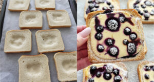 Lightning-Fast Blueberry Cheesecake Toasts from the Airfryer or Oven Lightning-fast blueberry cheesecake toasts from the airfryer or oven