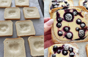 Lightning-Fast Blueberry Cheesecake Toasts from the Airfryer or Oven Lightning-fast blueberry cheesecake toasts from the airfryer or oven