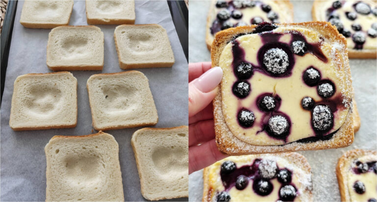 Lightning-Fast Blueberry Cheesecake Toasts from the Airfryer or Oven
