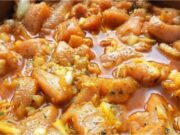 Recipe for Marinated Pork Strips with Curry and Mustard: Meat That Melts in Your Mouth Juicy pork strips marinated with curry and mustard