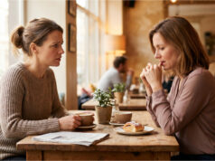 My Best Friend Supported Me Through My Divorce. Then She Started Dating My Ex Lucie and Petra meeting in a café
