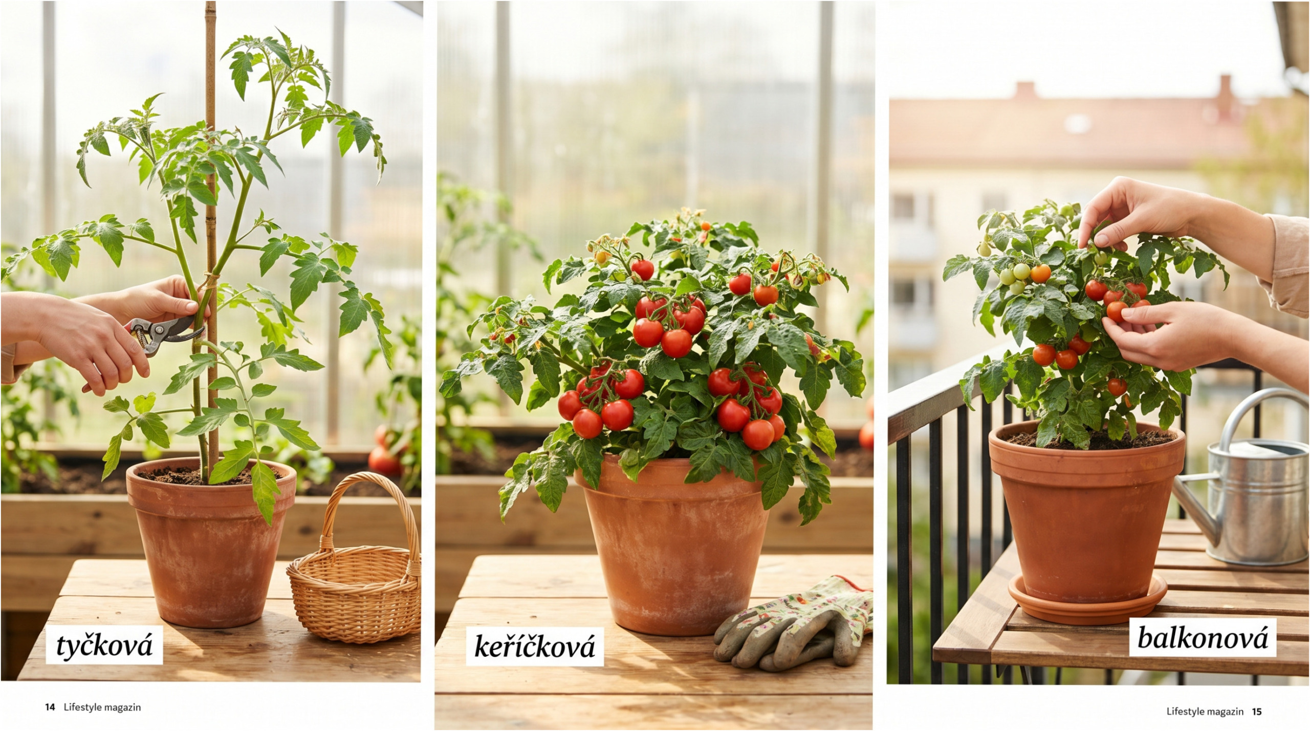 Types of tomatoes and their pinching requirements.