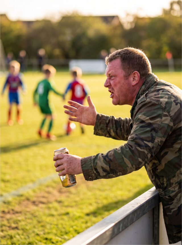 aggressive-parent-football-match-530 Aggressive parent at a football match.