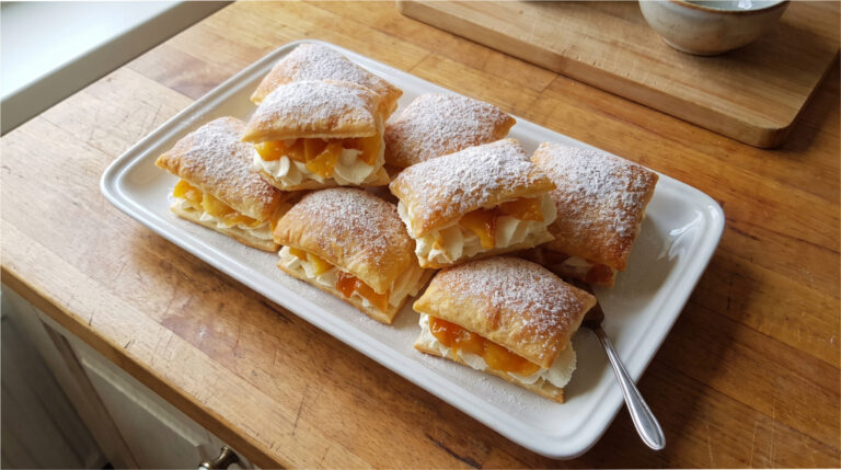 Apple Puff Pastries: Crispy Dessert with Delicate Mascarpone Cream