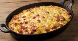 Baked Sauerkraut with Potatoes, Sausage, and Cream: Hearty One-Pan Meal Full of Flavor Baked potatoes with sauerkraut, sausage, and ham: a hearty one-pan lunch