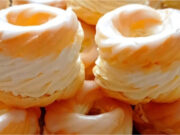 Choux Rings with Custard-Butter Cream: Fluffy Dessert with Whipped Cream and Mascarpone Choux rings with custard-butter cream, fluffy dessert with whipped cream and mascarpone