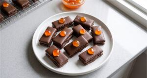Coffee and Chocolate Delights: Delicate Christmas Cookies with Creamy Filling Coffee and chocolate delights with festive decoration