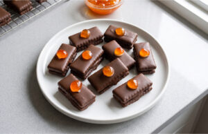 Coffee and Chocolate Delights: Delicate Christmas Cookies with Creamy Filling Coffee and chocolate delights with festive decoration