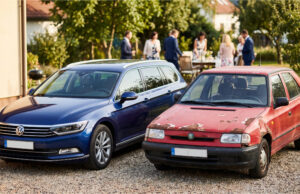 At a Family Celebration, My Brother-in-Law Criticized My Newly Bought Car—Even Though He Arrived in a Rusty Wreck Contrast between a new car and an old wreck.