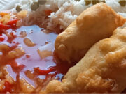Crispy Chicken Breasts in Homemade Sweet and Sour Sauce Like from a Bistro Crispy chicken breasts in sweet and sour sauce