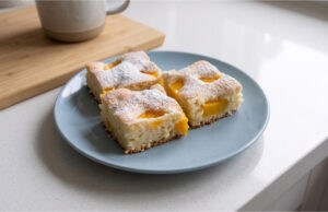 Cup Peach Sponge Cake: Fluffy Creamy Dessert Ready in Minutes Cup peach sponge cake with peaches and cream