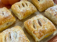 Fluffy Puff Pastries Filled with Vanilla Pudding and Strawberry Gel Fluffy puff pastries filled with vanilla pudding and strawberry gel