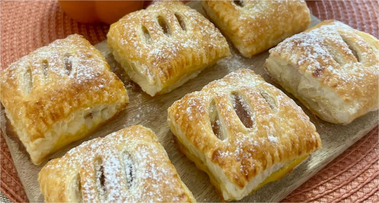 Fluffy Puff Pastries Filled with Vanilla Pudding and Strawberry Gel
