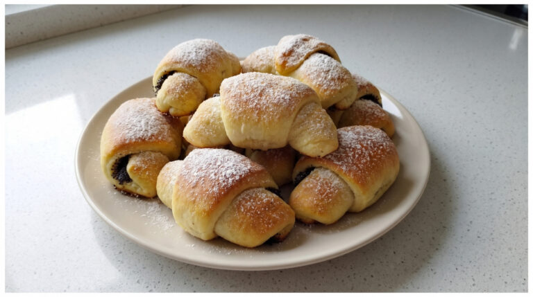 Homemade Poppy Seed Crescents: Soft Yeast Dough with a Rich Poppy Filling