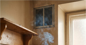 The Neighbor Below Started Smoking in the Bathroom Vent. The Stench of Cheap Cigarettes Was Filling Our Bathroom Inconsiderate neighbor smoking in the bathroom.
