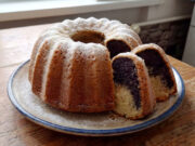 Kefir Bundt Cake with Poppy Seeds: Simple Moist Cake with a Delicate Cinnamon Layer Kefir Bundt cake with poppy seeds, sliced and served