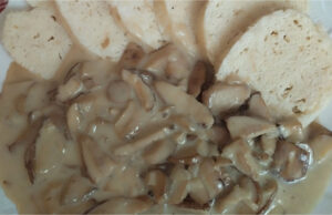 Mushroom Sauce from Porcini with Cream and Homemade Yeast Dumplings: A Traditional Gem of Czech Cuisine Mushroom sauce from porcini with cream and homemade yeast dumplings: a traditional gem of Czech cuisine