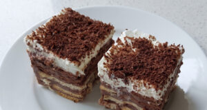 No-bake Dessert with BeBe Biscuits: Creamy Layers with Mascarpone, Coffee and Cocoa No-bake dessert with BeBe biscuits, mascarpone and cocoa
