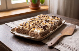 Nut Slices with Delicate Cream: Moist Dessert for a Weekend Coffee Gathering Nut slices with cream and chopped nuts