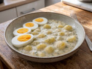 Old Bohemian Zablafuňky: Hearty Potatoes with Cream and a Balanced Sweet and Sour Flavor Old Bohemian zablafuňky - creamy potatoes with herbs and eggs
