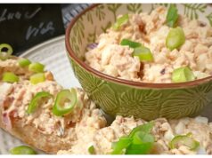 The Queen of Czech Open Sandwiches: Luxurious Homemade Spread with Ham, Eggs, Cream Cheese, and Worcestershire Sauce Traditional open sandwich spread with ham, cheese, and eggs