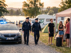 A Rowdy Group Played Loud Music by the Lake Until 4 AM. The Camp Security Was Afraid and Refused to Intervene Police intervening against a noisy group at the campsite.