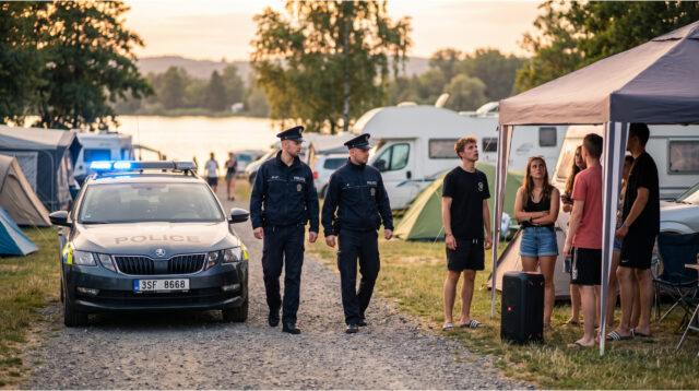 police-intervening-noisy-group-campsite-130-scaled Police intervening against a noisy group at the campsite.