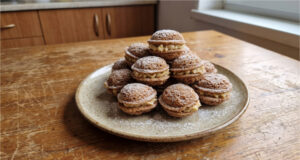 Stuffed Walnuts with Delicate Cream: Tender Christmas Cookies That Soften Beautifully Stuffed walnut cookies with delicate cream on a festive plate