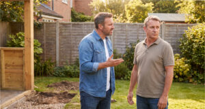 I Wanted to Build a Carport on My Land. My Neighbor Would Only Sign Off If I Let Him Connect His Rain Gutters to My New Soakaway Pit Tense conversation between neighbors.