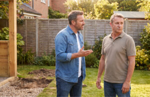 I Wanted to Build a Carport on My Land. My Neighbor Would Only Sign Off If I Let Him Connect His Rain Gutters to My New Soakaway Pit Tense conversation between neighbors.