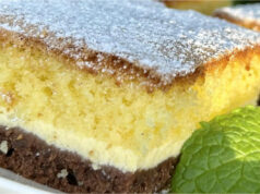 Three-Layer Cake with Quark: Moist Dessert with Three Distinct Layers Three-layer cake with quark, cocoa base and fluffy top