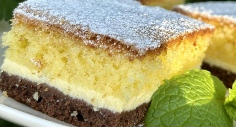 Three-Layer Cake with Quark: Moist Dessert with Three Distinct Layers