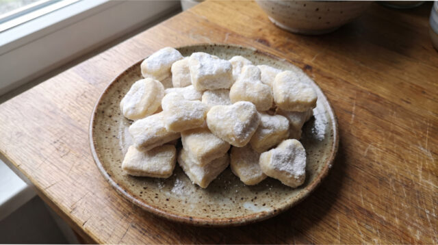 whipped-cream-cookies-variation-291 Various shapes of delicate whipped cream cookies on a tray