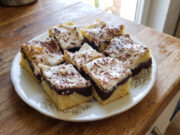 Zigzag Cake with Pudding and Sour Cream: Moist Dessert with Simple Decoration Zigzag cake with chocolate pudding and sour cream glaze