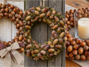 Transform Acorns from Your Walk into an Autumn Wreath: 20 Beautiful Ideas for Your Door or Table Lush autumn acorn wreath with a jute bow