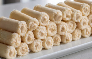 Almond Rolls: Delicate No-Bake Pastries with Caramel Cream and White Chocolate Almond rolls recipe for delicate and fragrant Christmas pastries that melt in your mouth