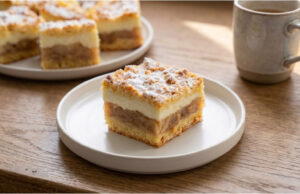 Apple Cake with Custard: Delicate Grated Pastry and Juicy Cinnamon Filling Apple cake with custard, delicate grated pastry and juicy cinnamon filling
