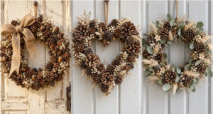 Don’t Spend on Wreaths This Year: Make Your Own from Pinecones – 20 Ideas for Door Decorations Beautiful pinecone wreaths for autumn door decoration
