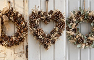 Don’t Spend on Wreaths This Year: Make Your Own from Pinecones – 20 Ideas for Door Decorations Beautiful pinecone wreaths for autumn door decoration
