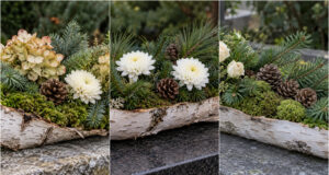 Birch Bark, Moss and Cones: Create a Natural All Souls’ Day Grave Decoration Natural All Souls' Day decoration from birch bark, moss and cones
