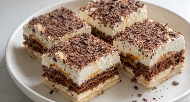 Caramel Biscuit Cake: Simple No-Bake Dessert with Fluffy Mascarpone Cream